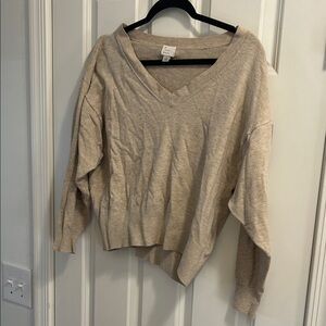 a new day Women's V-Neck Sweater - Light Tan